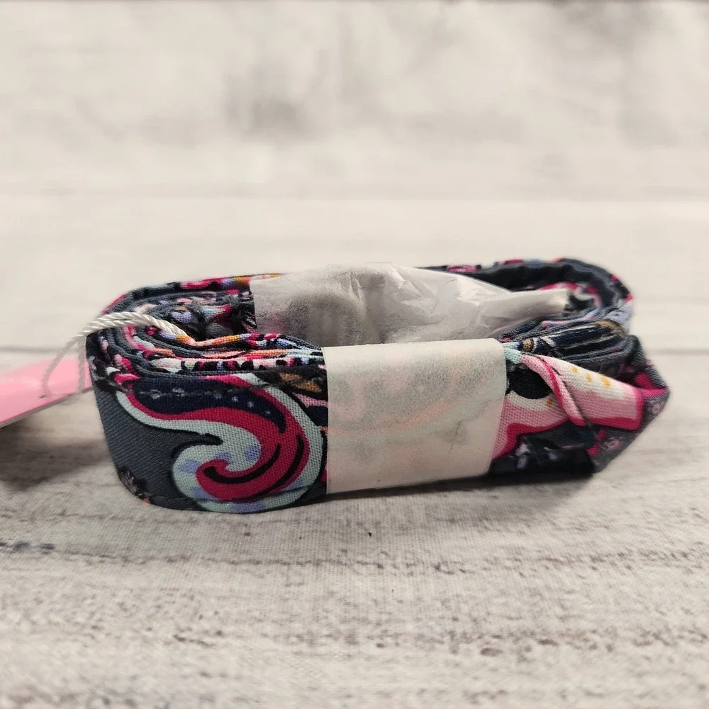 Vera Bradley Wide Lanyard Felicity Paisley Floral Navy Blue Pink 26737-R85 NWT
